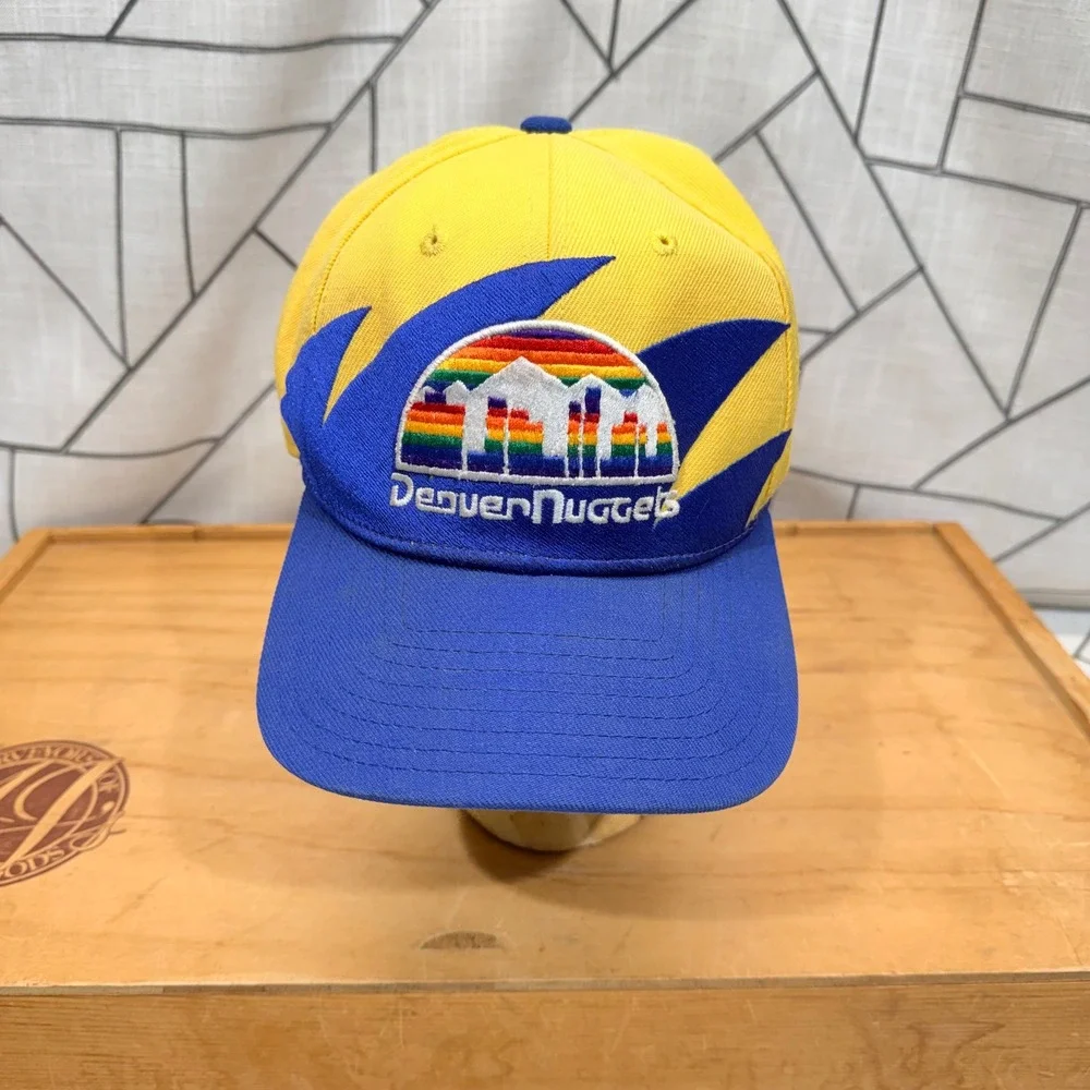Mitchell & Ness Denver Nuggets‎ Snapback Hat Yellow Blue Rainbow Skyline NBA Cap